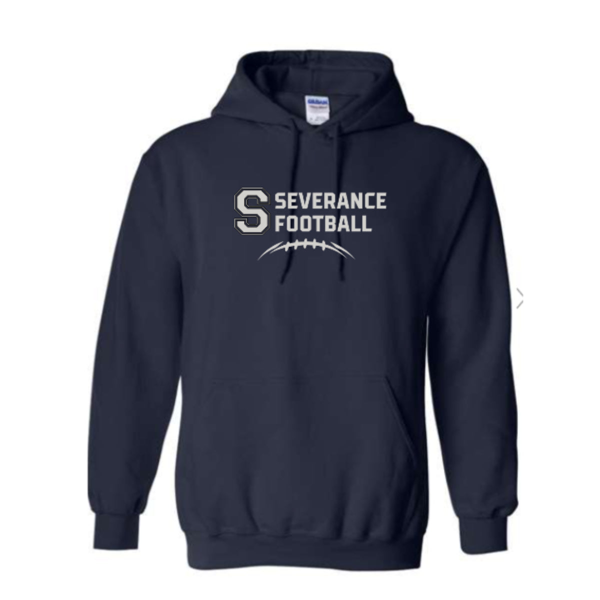 Severance Football DryBlend Hoodie, Chest Design